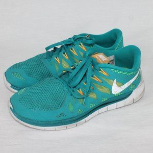 Nike Free 5.0 Turquoise White Womens Size US 8.5 Athletic Running Training Shoes